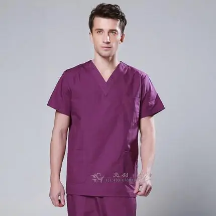 Новинка, модный медицинский костюм для лаборатории, Женское пальто, больничная униформа, набор, дизайн, облегающая, дышащая, медицинская униформа - Цвет: dark purple men