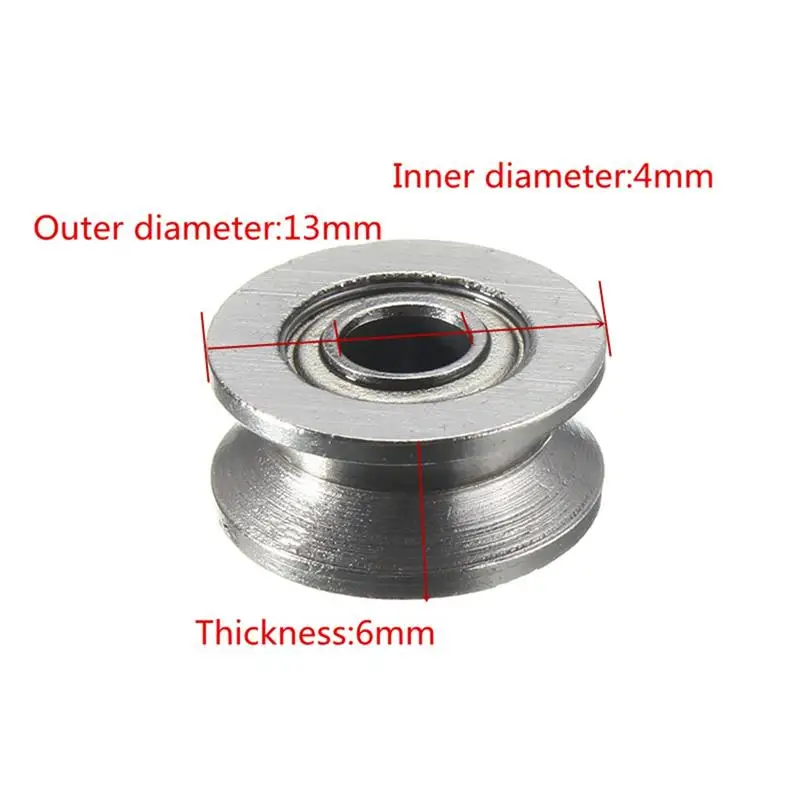 10 шт. 624VV 4 мм Высокоуглеродистая сталь v-паз шкив герметичные шариковые подшипники провод направляющий шкив колеса ролик