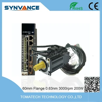 

High quality best servo pack 0.6NM 3000rpm 60mm flange 200 watt servo motor and servo driver kit