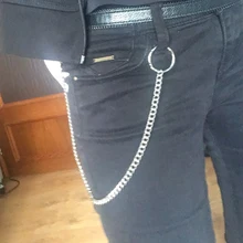 Calças Hip Hop Cadeia Seguro de Viagem Carteira Cadeia Heavy Duty Jeans Bobina Leash Ligação