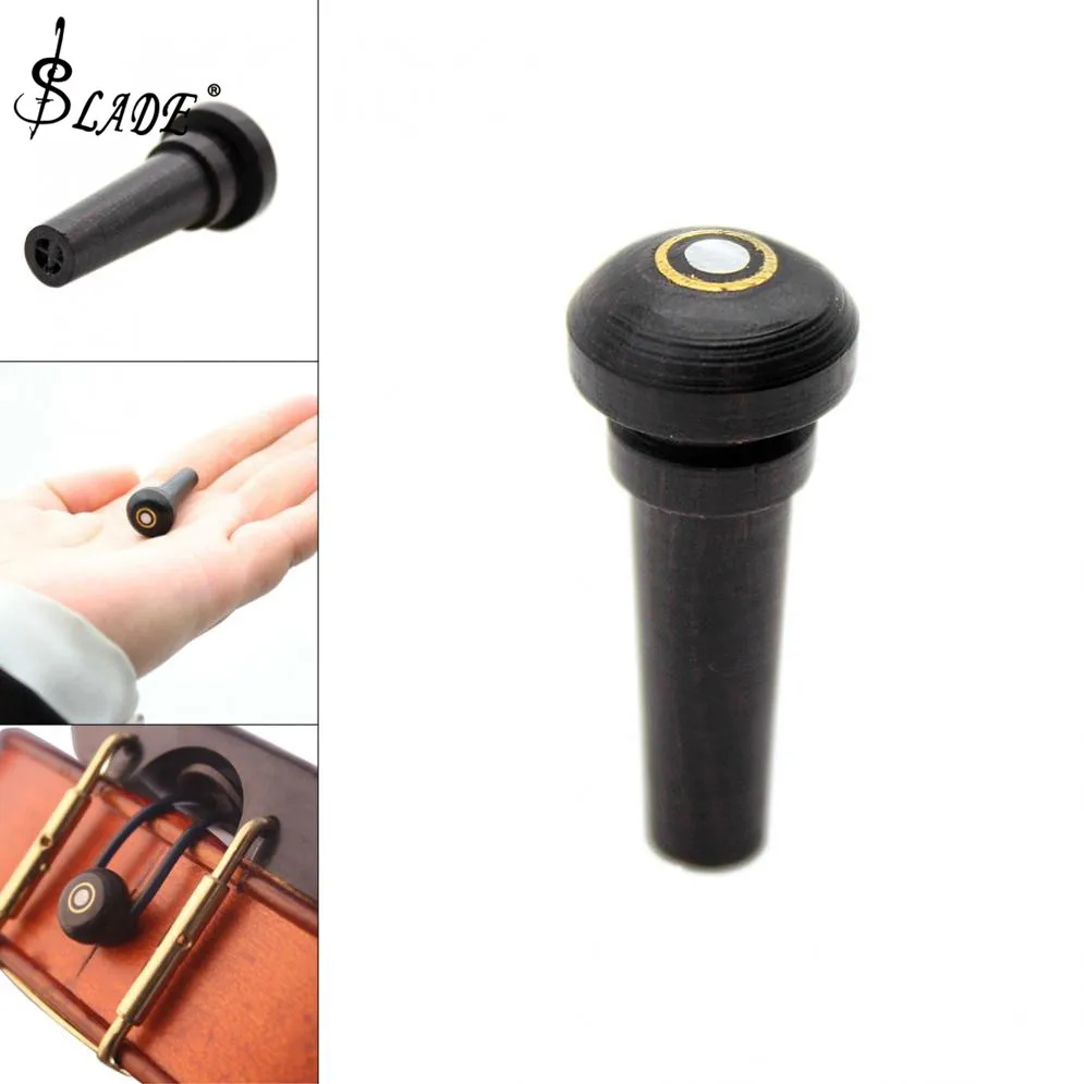 

3/4 4/4 Black Universal Ebony Violin Endpin Inlay Shell Wooden Violin Parts