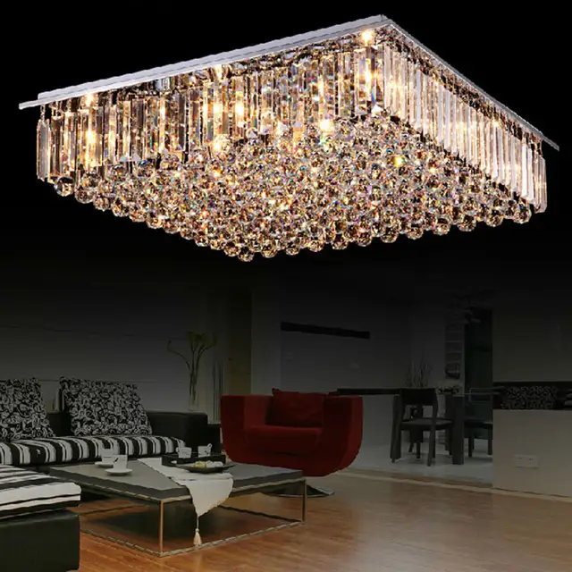 Moderne led esszimmer kronleuchter große kristall lampe schlafzimmer atmosphäre wohnzimmer lichter bunte einfache rechteckige villa Moderne led esszimmer kronleuchter große kristall lampe schlafzimmer atmosphäre wohnzimmer lichter bunte einfache rechteckige villa