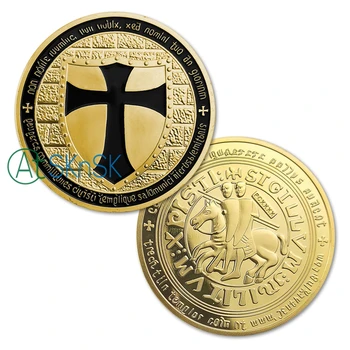 

100pcs/lot MASONIC MASONRY FREEMASON Knight Templars Cross Black Color Silver Clad 1OZ Souvenir Gold Coins