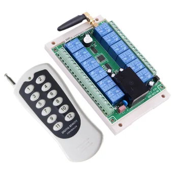 

AC 110V 220V 250V 12 CH Remote Control Lighting Switch 12 channel 10A Relay 220V Receiver Industrial level 12 button Transmitter