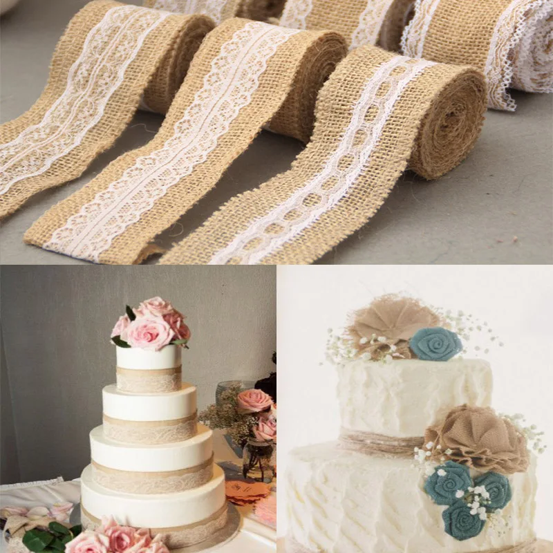 

5cm Wide Jute Cloth Roll Hemp Lace DIY Handmade Wedding Party Supplies Crafts Lace Linen Volume Burlap Ribbon Apparel Sewing