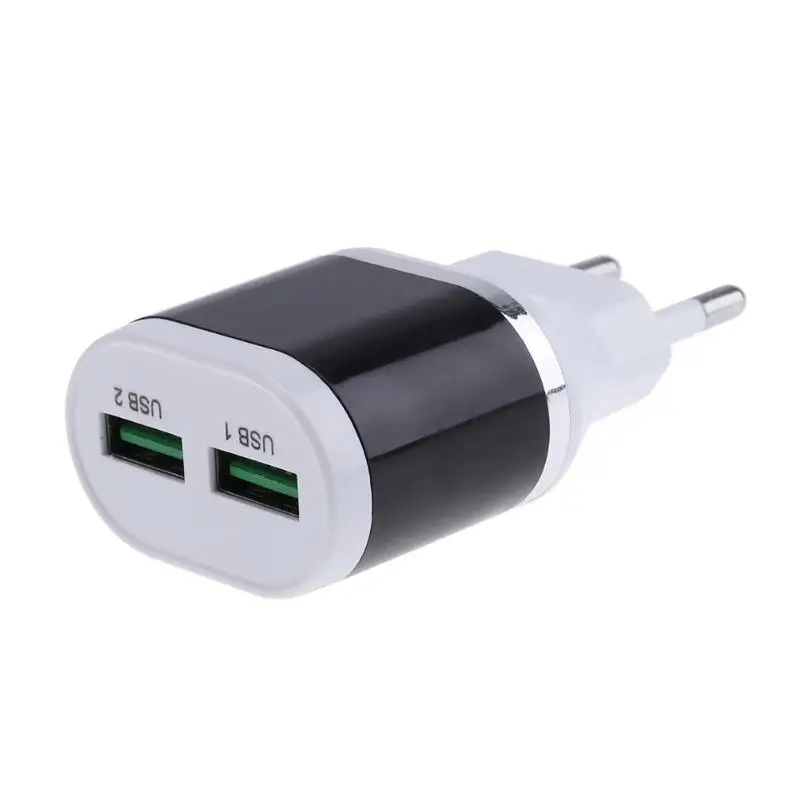 Mobile Phone Chargers EU Plug Dual Port USB Charging 5V 1A Double Charger Port Mini Portable Cellphone Charge Station Retail (11)