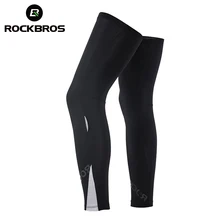 Rockbros calça aquecedora para bicicletas, meia dentada, aquecedor de perna, joelho de tecido respirável, segurança para esportes, ciclismo, uv