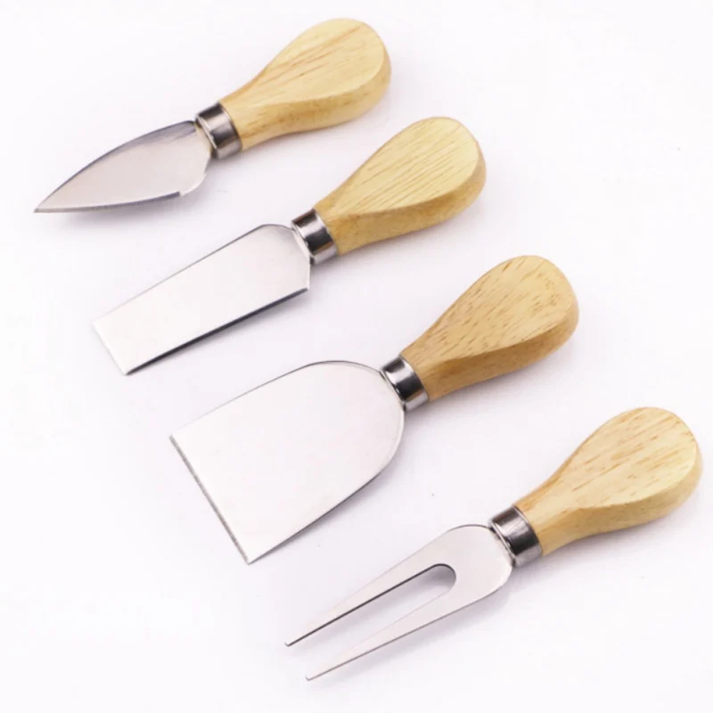 4 шт набор ножей для сыра из нержавеющей стали с бамбуковой деревянной ручкой кухонные инструменты для выпечки набор для резки сыра