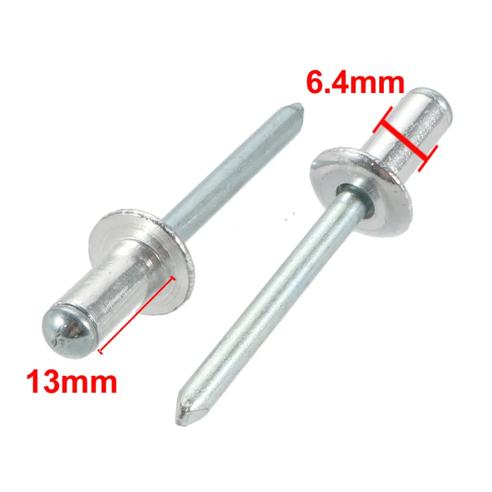 UXCELL 40Pcs Blind Rivets Aluminum 6.4x13/16mm Open End Large Flange