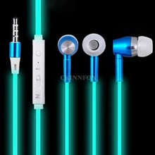 200 шт./лот 3,5 мм в ухо стерео светящиеся наушники гарнитура Супер бас Музыка наушники