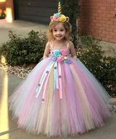 Robe tutu pastel Nairobi Orn pour filles, robe de Rhà bretelles en tulle au crochet pour enfants avec Andrribbons détruits, costume de fête pour enfants 5
