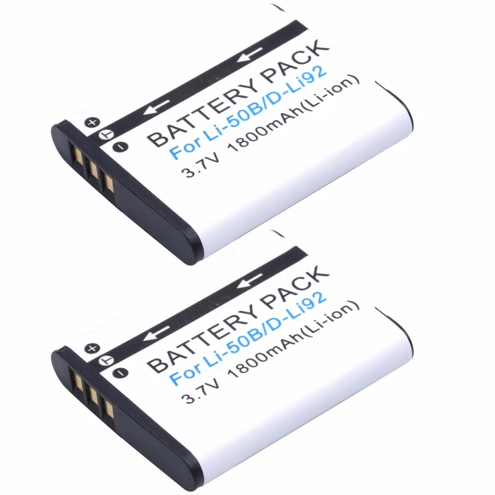 2Pcs Probty LI 50B LI 50B Battery for Olympus VR 340 1010 1020 1030SW