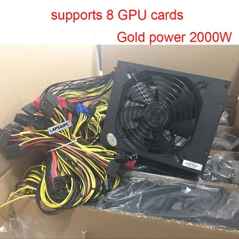 

Supports 8 GPU cards 2000W power Supply 95 Plus Gold ATX12V V2.31 ETH Coin Mining Miner Power for antminer l3 Ethereum S9 S7