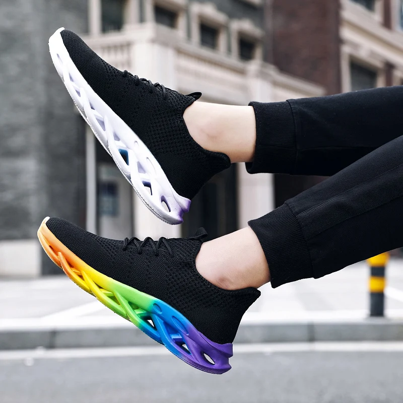 

New Men Running Shoes Soft Fold Camouflage Bottom Sport Shoes Light breathable Mesh Men Footwear Walking Tide shoes Sneakers