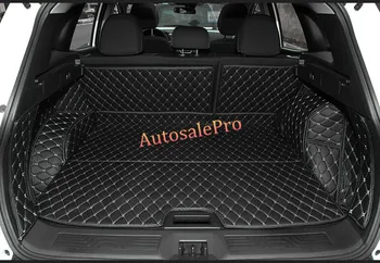 

Pu Leather waterproof Black Grid Rear Trunk Hatch Floor Mats Carpets Pad Cover For Renault Kadjar 2016 2017