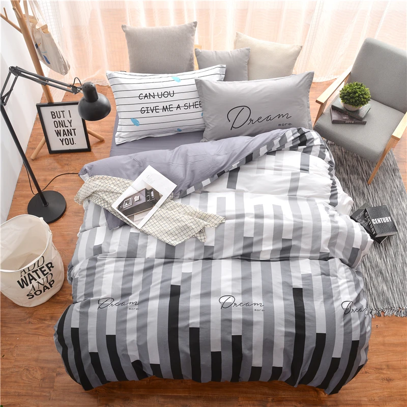 Online Buy Wholesale black white striped bedding from China black white