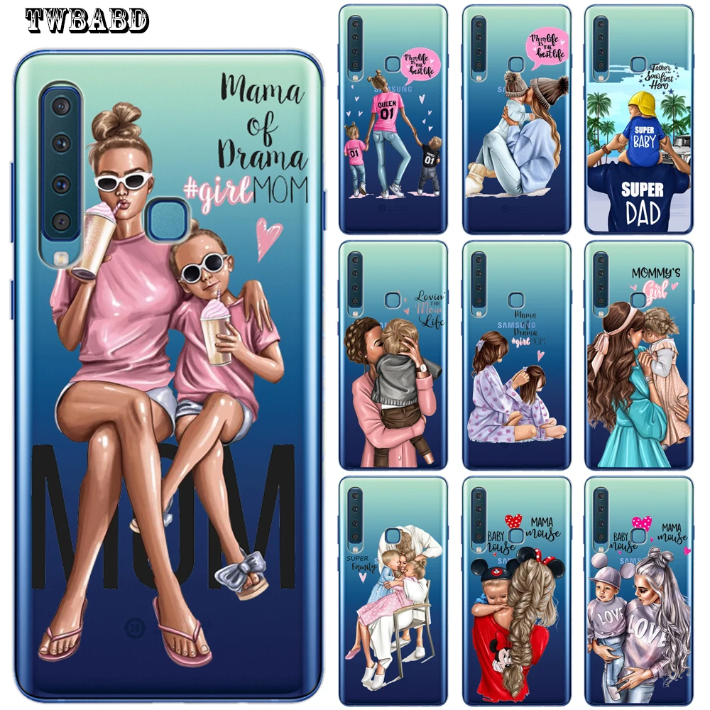 

Black Brown Hair Baby Mom Girl Queen Coque Shell Case For Samsung A8 2018 A520 A9 A6 A7 A8 Plus 2018 A3 A5 A7 2015 2016 2017