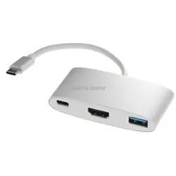 Высокое качество Тип c USB 3.1 мужчина к USB-C 4 К HDMI USB3.0 кабель-адаптер 3 в 1 хаб для Apple MacBook