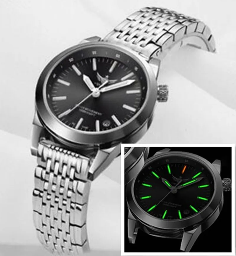 

Yelang Women Tritium Light T100 Watch Ronda Movement Quartz Luminous Girl Military Watch Outdoor Sports Wristwatch steel band
