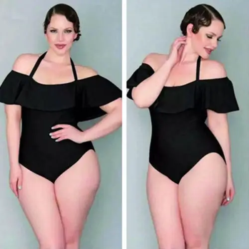 plus size ruffle swimsuit