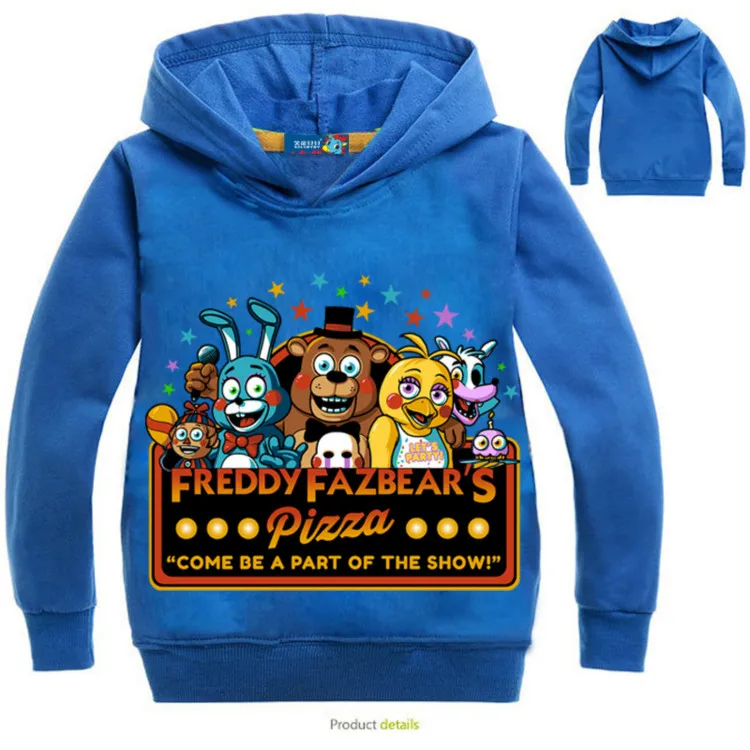 Весенние толстовки с капюшоном Five Nights At Freddy; футболки для девочек; Disfraces Infantiles Camiseta; Одежда для мальчиков; толстовки с капюшоном и длинными рукавами