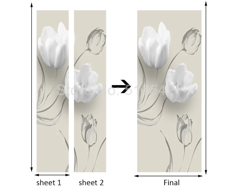 DIY самоклеющиеся водонепроницаемые наклейки на дверь белые цветы Настенные обои 3D современные наклейки на дверь для гостиной спальни домашний декор