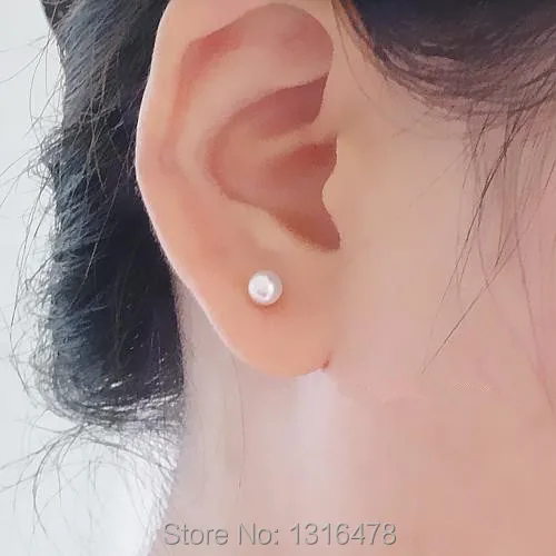The New Mini 925 Silver 3mm 5mm Natural White Freshwater Pearl The New Mini 925 Silver 3mm 5mm Natural White Freshwater Pearl Earrings Small Multi Pierced Ear Bone Acupuncture In Stud From Jewelry