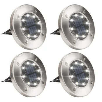 

Solar Powered Disk Lights 8/12 LED Solar Pathway Lights Outdoor Waterproof Garden Landscape Lighting for Yard Deck Lawn Patio