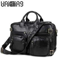 UniCalling модный бренд коровья кожа Большая мужская сумка, бизнес мужская одноцветная сумка из натуральной кожи мужские сумки-мессенджеры