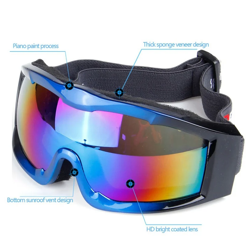 Pro унисекс лыжные очки для сноуборда однослойные сферические поверхности UV400 противотуманные ветрозащитные мужские женские зимние спортивные лыжные очки