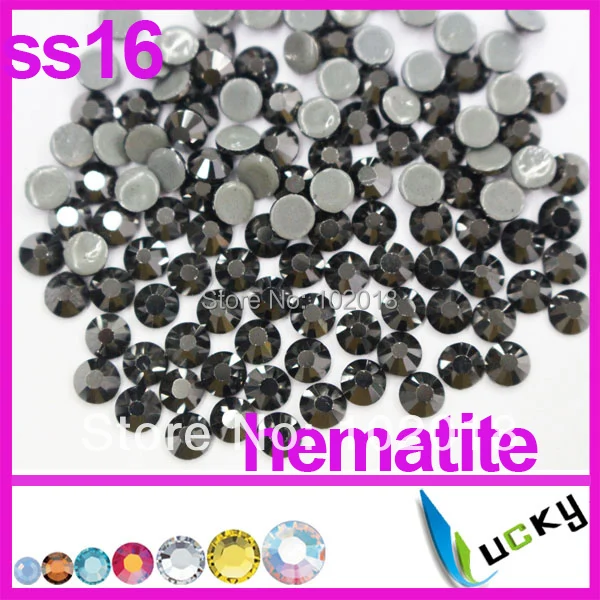 

1440pcs! Hot sale highest quality hotfix DMC rhinestones Copy swarov 2038 ss16/4mm jet hematite Color Strass crystal Beads