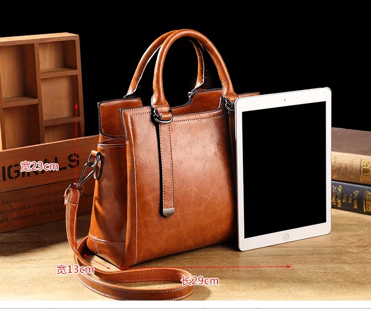 Genuine Leather Bags Tote Purse Handbag Women Messenger Shoulder Top Handle Vintage CLASSIC bolsa feminina bags T63