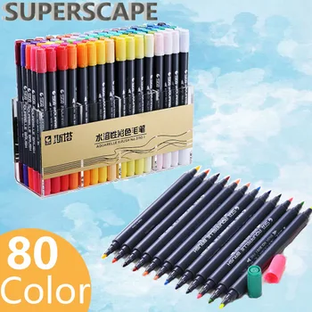 

80/48/36/24/12 Colors Art Markers Set Colorful Double Nib Sketch watercolor Markers Brush Pens for Artist Drawing Scribble