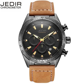 

Genuine leather Watch Men Fashion Chronograph Sport Mens Watches Top Brand Luxury Quartz Watch Clock Male hour relogio Masculino