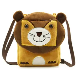 Милые школьные сумки с изображением Льва из мягкой плюшевой ткани с рисунком животных для маленьких мальчиков и девочек, детская сумка