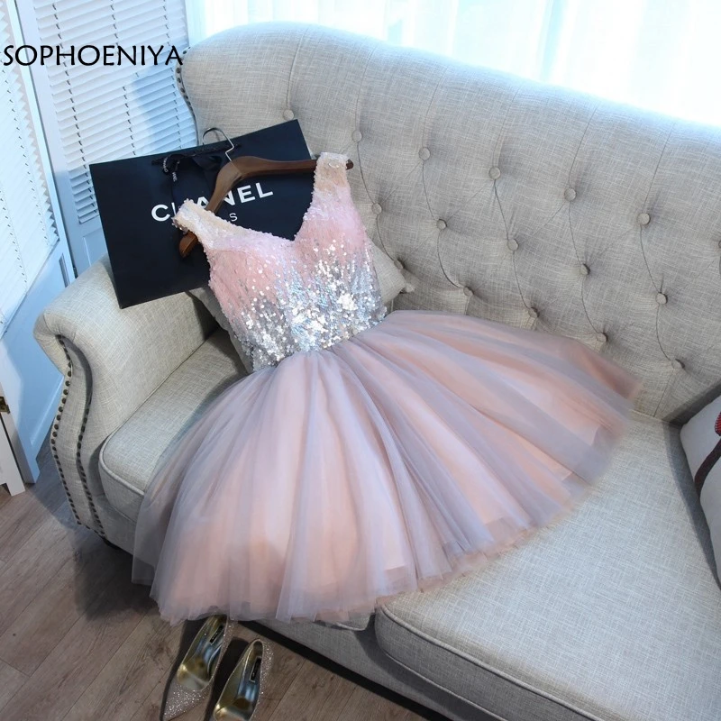 New-Arrival-vestido-largo-Pink-Short-Evening-dress-abendkleider-2019-Formal-dress-elegant-abiye-gece-elbisesi (5)_conew1