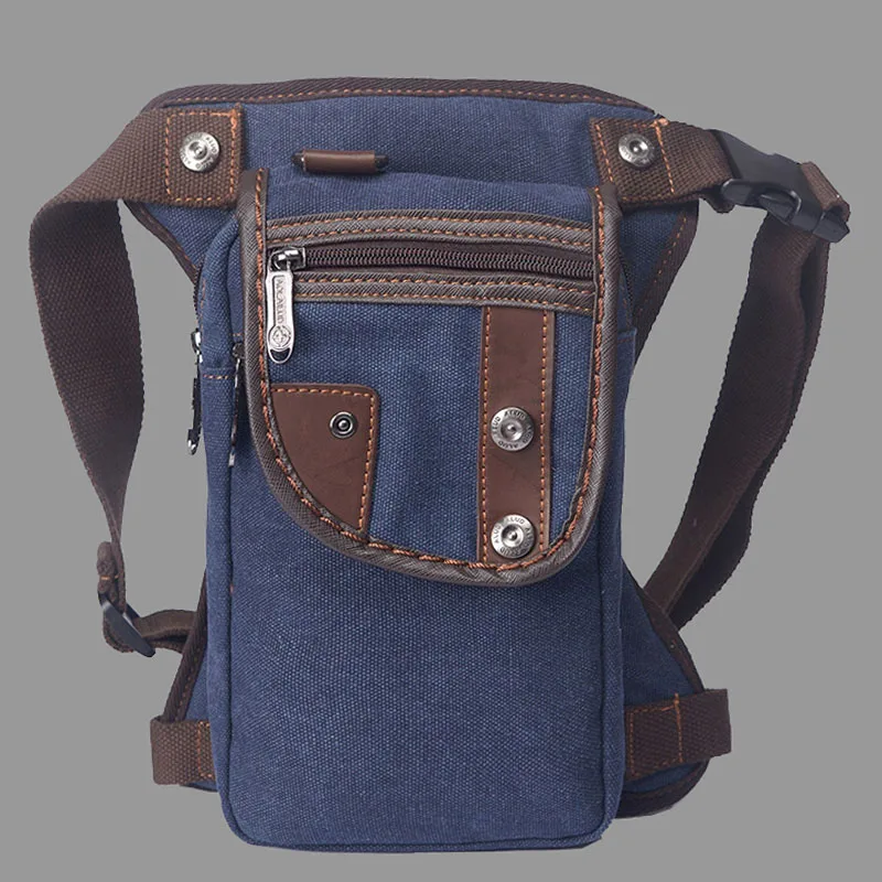 Водонепроницаемая нейлоновая/парусиновая мужская сумка на талию Сумка-пояс поясная сумка мотоциклетный наездник сумка через плечо поясная сумка - Цвет: Blue