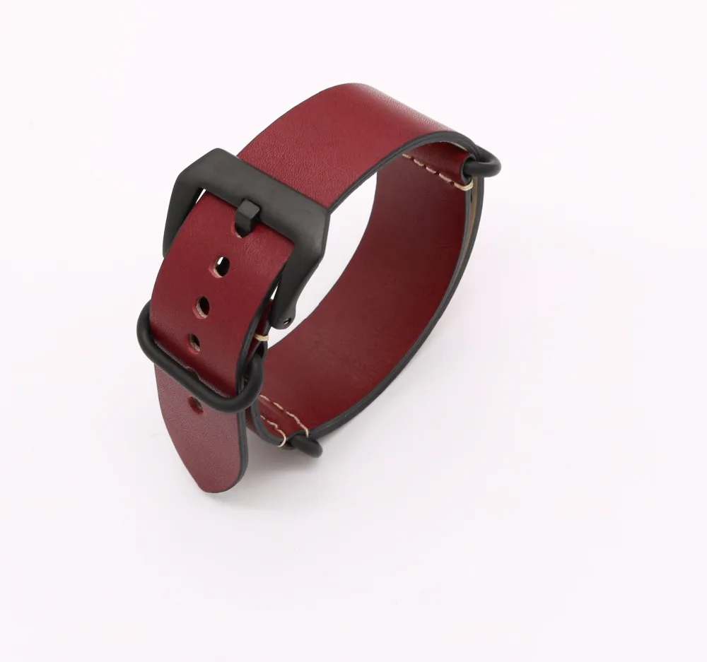 24mm Newest Man Lady Red VINTAGE Watch Band Strap Belt Real Smooth