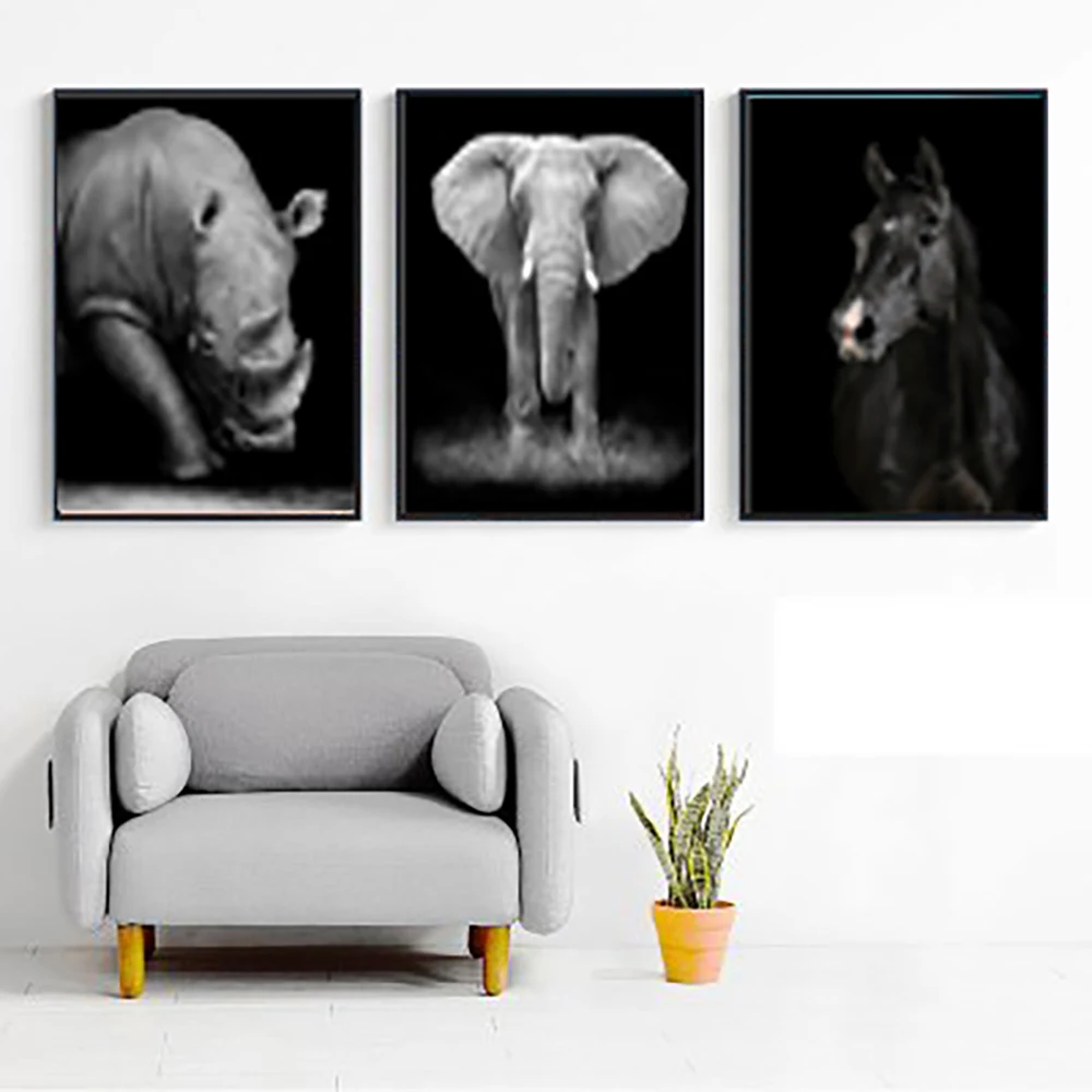 Lion zebra rhinoceros Elephant Canvas Painting Animal Home Decor painting no photo frame hotel gallery decor new home gift sale