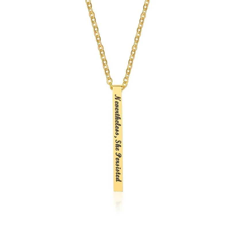 Вертикальное ожерелье с подвеской, персонализированное имя, ожерелье с датой рождения, подвеска «мантра» для женщин и мужчин - Окраска металла: 501G