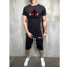 2019Summer Hot Sale Men's Sets T Shirts+pants Two Pieces Sets Casual Tracksuit new Male Casual Tshirt Gyms Fitness trousers men