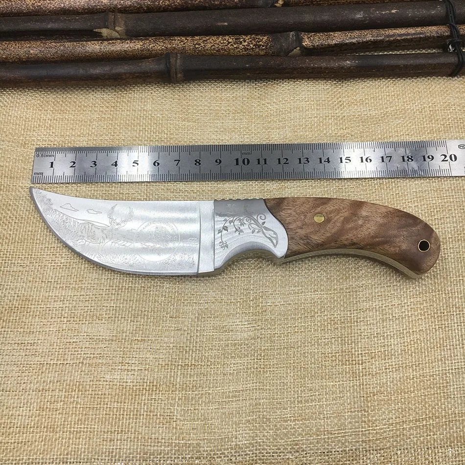 Высококачественные охотничьи ножи с деревянной ручкой для кемпинга, выживания, тактический фиксированный нож, североамериканский охотничий прямой нож