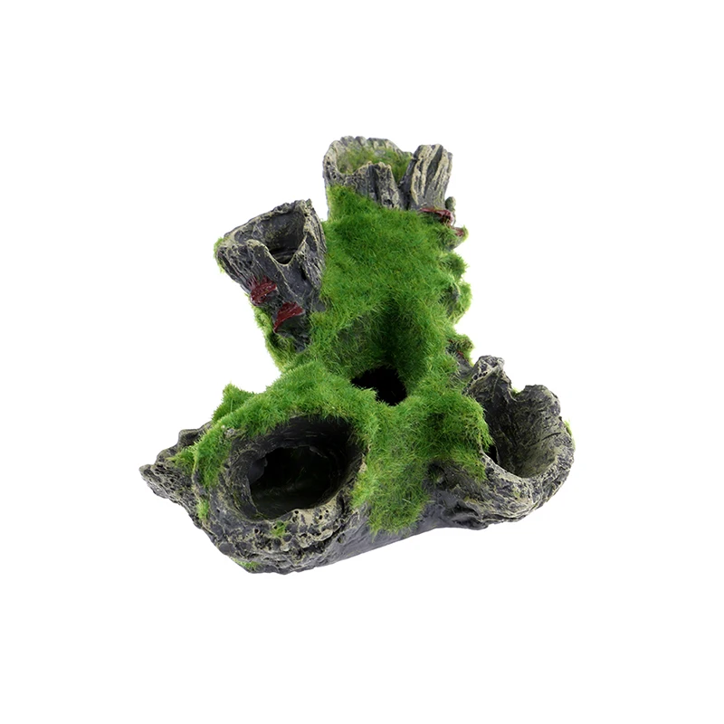 

Resin Mountain View Aquarium fish Play Tree House Hole Cave Decor For Fish Tank Aquarium Ornament decoration Decoration