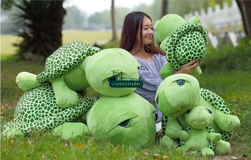 Dorimytrader 120cm Big Lovely Animal Tortoise Stuffed Toy Giant Green Turtle Plush Doll Pillow Christmas Baby Gift DY61336 (8)