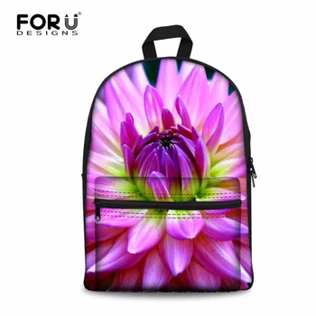 

FORUDESIGNS Women Canvas Backpack 3D Flower Printing School Backpack for Teenage Girls Casual Kids Backbag Mochila Feminina