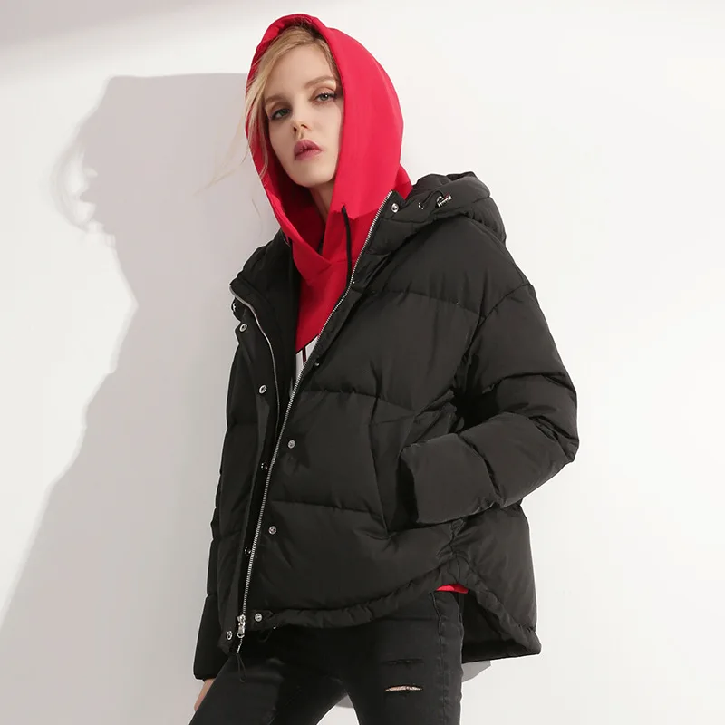 Зимняя женская куртка, Женская куртка, пальто, женские повседневные куртки с капюшоном, теплая зимняя парка, пальто kz308 - Цвет: black