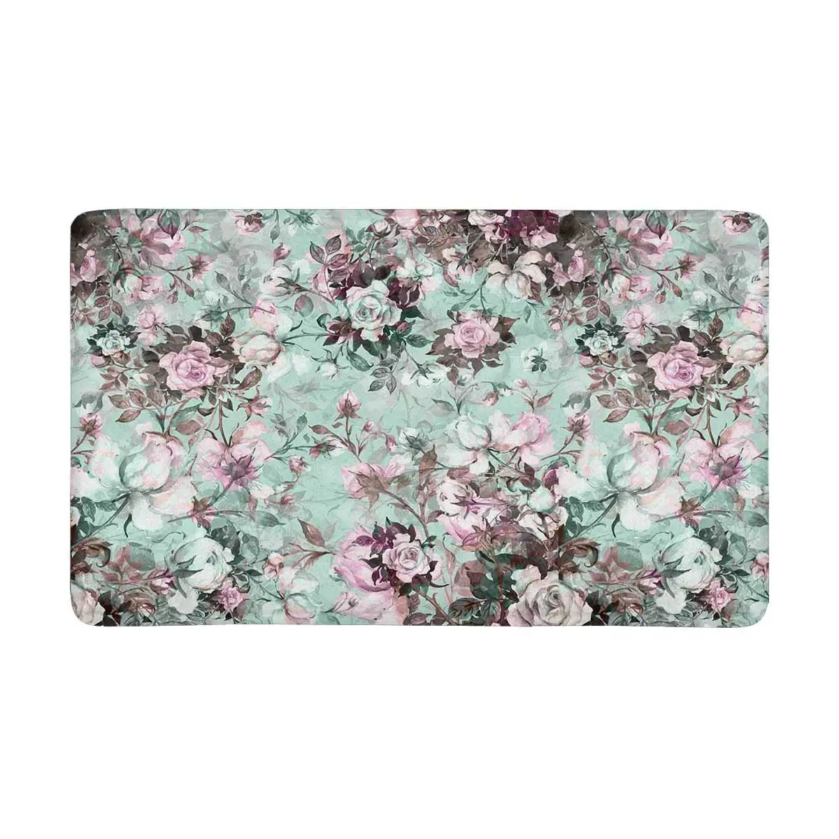Watercolor Beautiful Bouquet of Roses Flowers Anti slip Door Mat Home