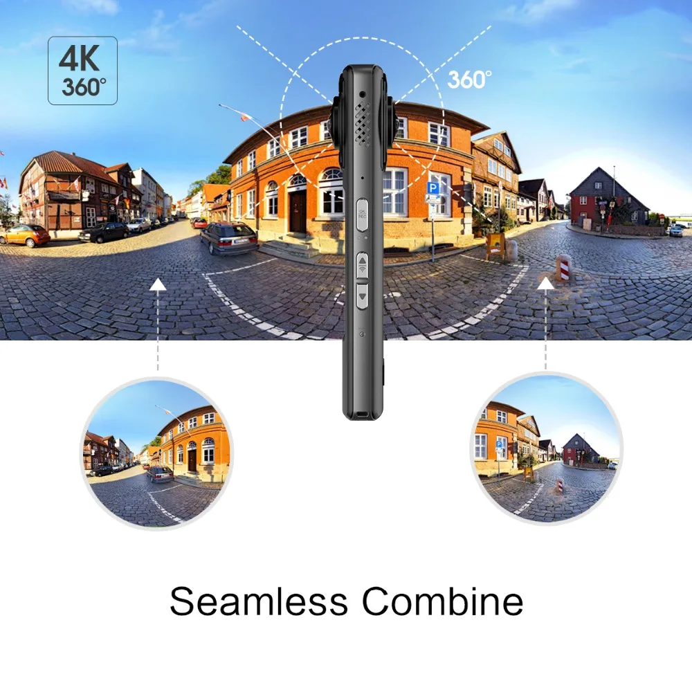 Amkov VR P360 V360 ручной 4K wifi 360 камеры 15fps Dual 220 HD широкоугольный объектив рыбий глаз