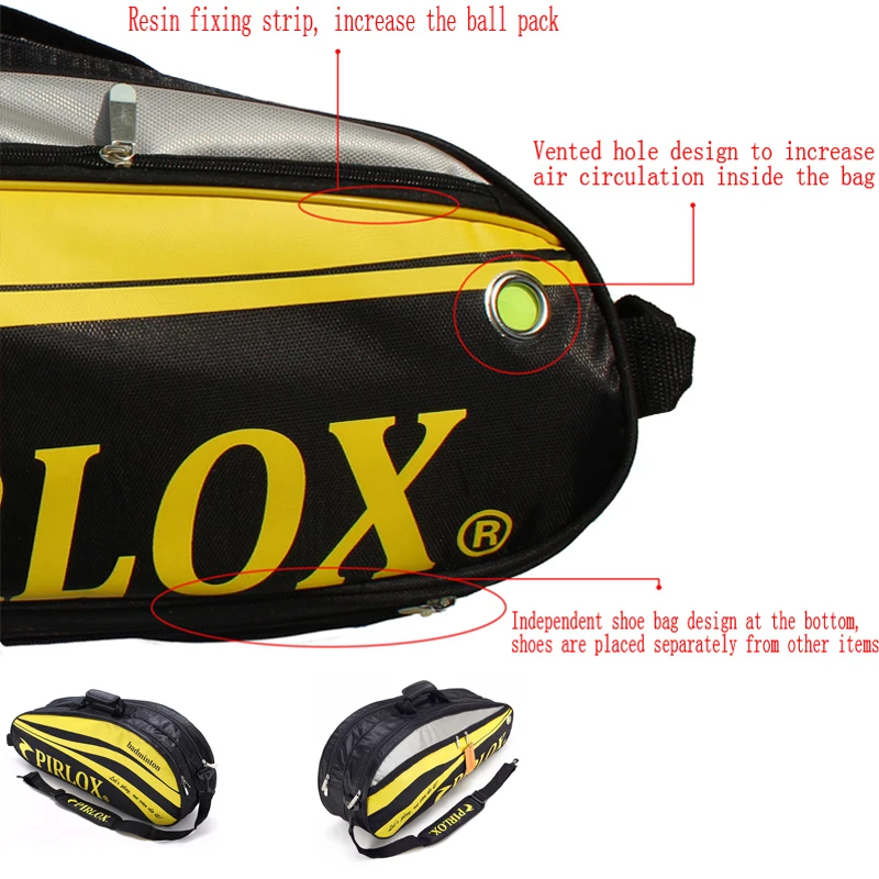 4-6 piezas hombres raqueta de bádminton bolsa impermeable atleta raquetas de tenis mochila para zapatos de doble cremallera abierta bolsa de tenis raquette de