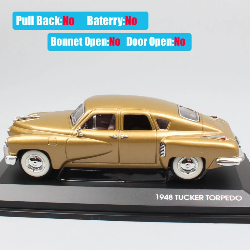 1/43 масштаб дорожный знак Классический Винтаж 1948 Tucker Торпедо седан 48 Diecasts& игрушечный транспорт модели мини-автомобилей сувенир для детей